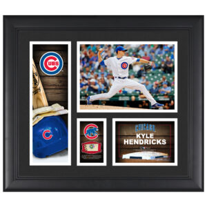 Kyle Hendricks Chicago Cubs Framed 15" x 17" Player Collage with a Piece of Game-Used Ball