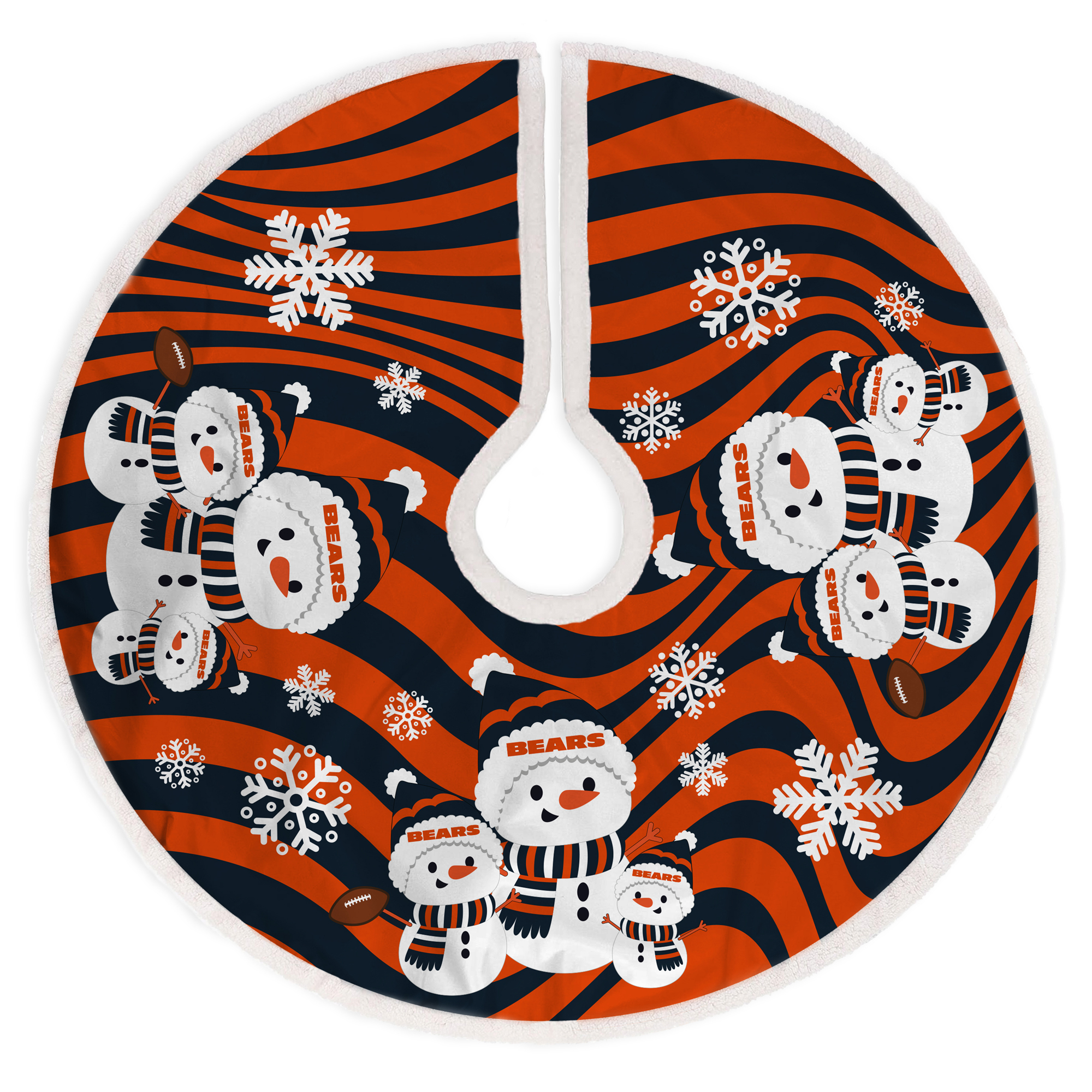 Chicago Bears Snowman Sherpa Christmas Tree Skirt