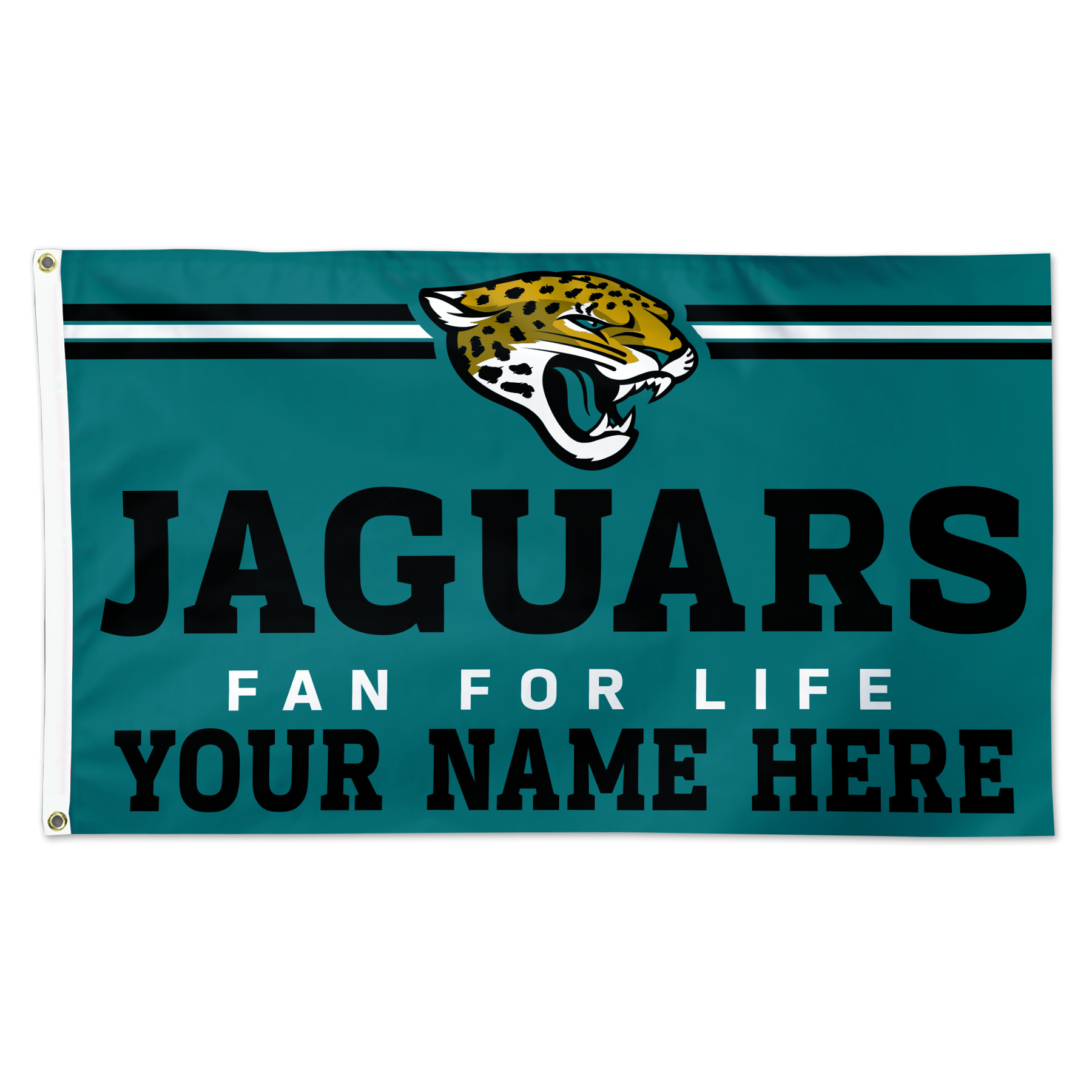 WinCraft Jacksonville Jaguars 3' x 5' One-Sided Deluxe Personalized Flag - Image 2