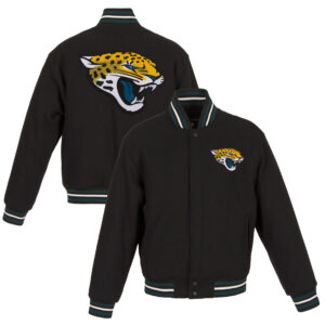 Men's JH Design Black Jacksonville Jaguars Big & Tall Wool Full-Snap Jacket