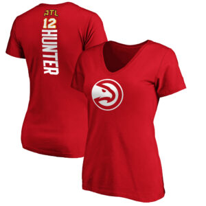 Women's De'Andre Hunter Red Atlanta Hawks Team Playmaker Name & Number T-Shirt