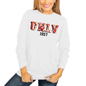Women's White UNLV Rebels No Time to Tie Dye Long Sleeve T-Shirt