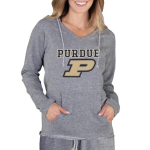 Women's Concepts Sport Gray Purdue Boilermakers Mainstream Lightweight Terry Pullover Hoodie
