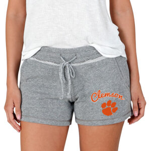Women's Concepts Sport Gray Clemson Tigers Mainstream Terry Shorts