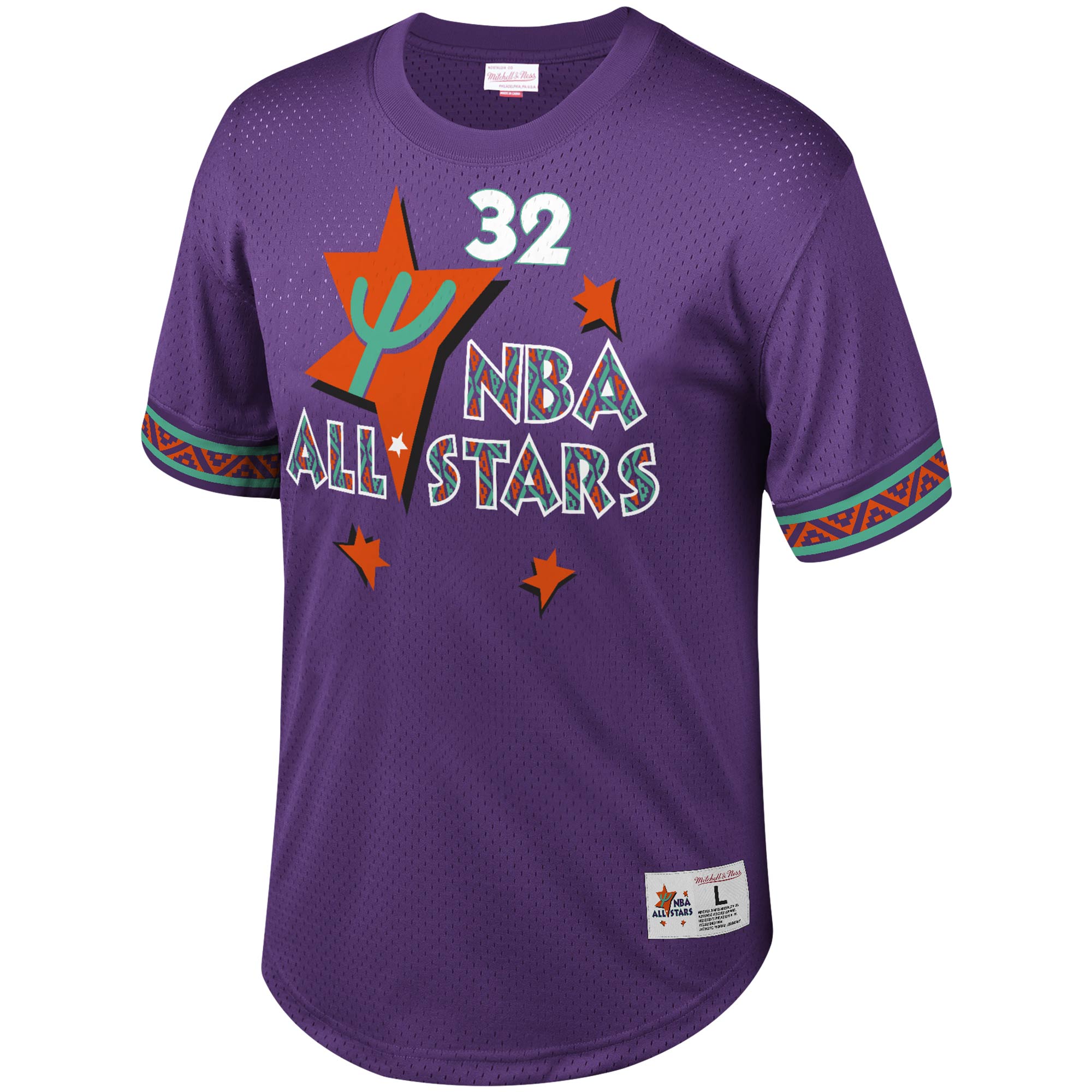 Men's Mitchell & Ness Shaquille O'Neal Purple NBA Mesh T-Shirt - Image 3