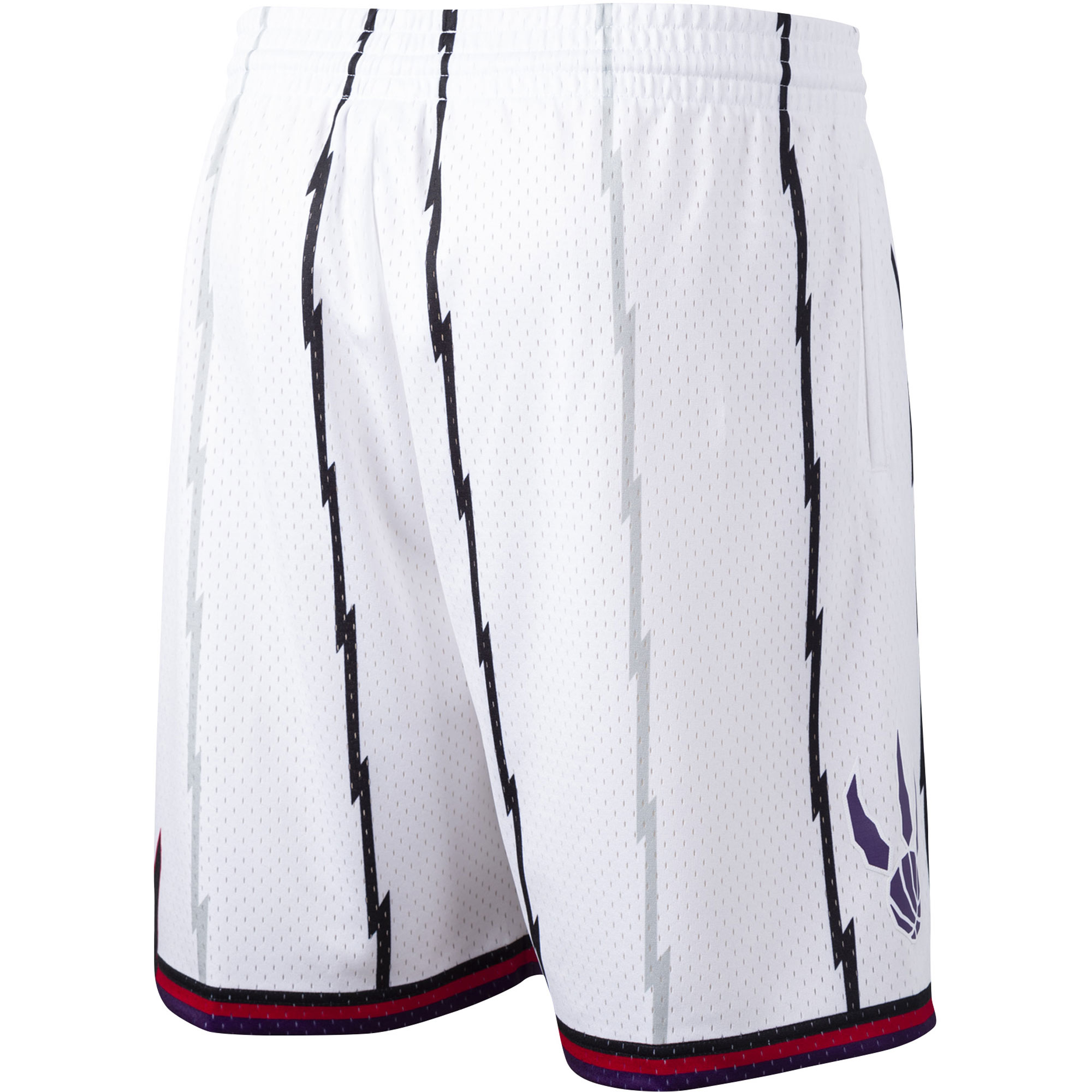 Men's Mitchell & Ness White Toronto Raptors Hardwood Classics Swingman Shorts - Image 4