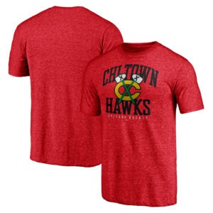 Men's Red Chicago Blackhawks Core Hometown Tri-Blend T-Shirt