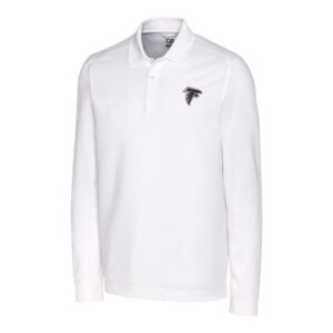 Men's Cutter & Buck White Atlanta Falcons Advantage Long Sleeve Polo