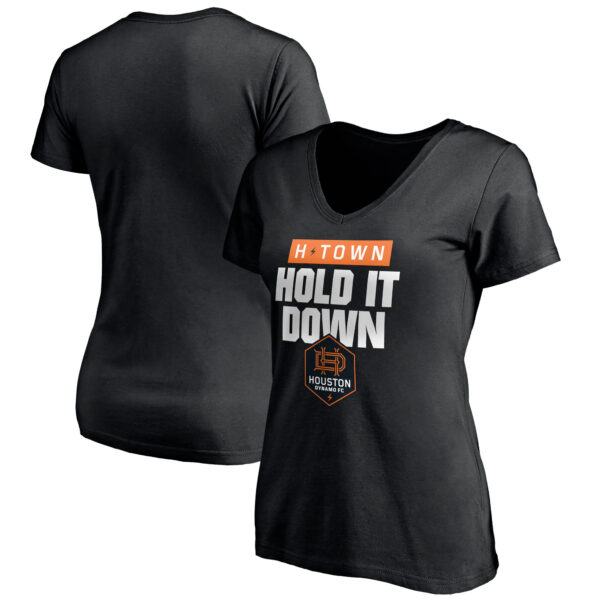 Women's Black Houston Dynamo H-Town V-Neck T-Shirt