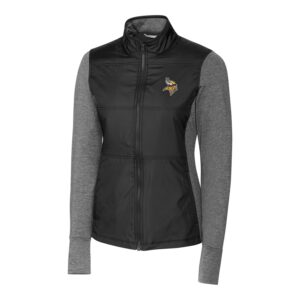 Women's Cutter & Buck Black Minnesota Vikings Stealth Full-Zip Jacket