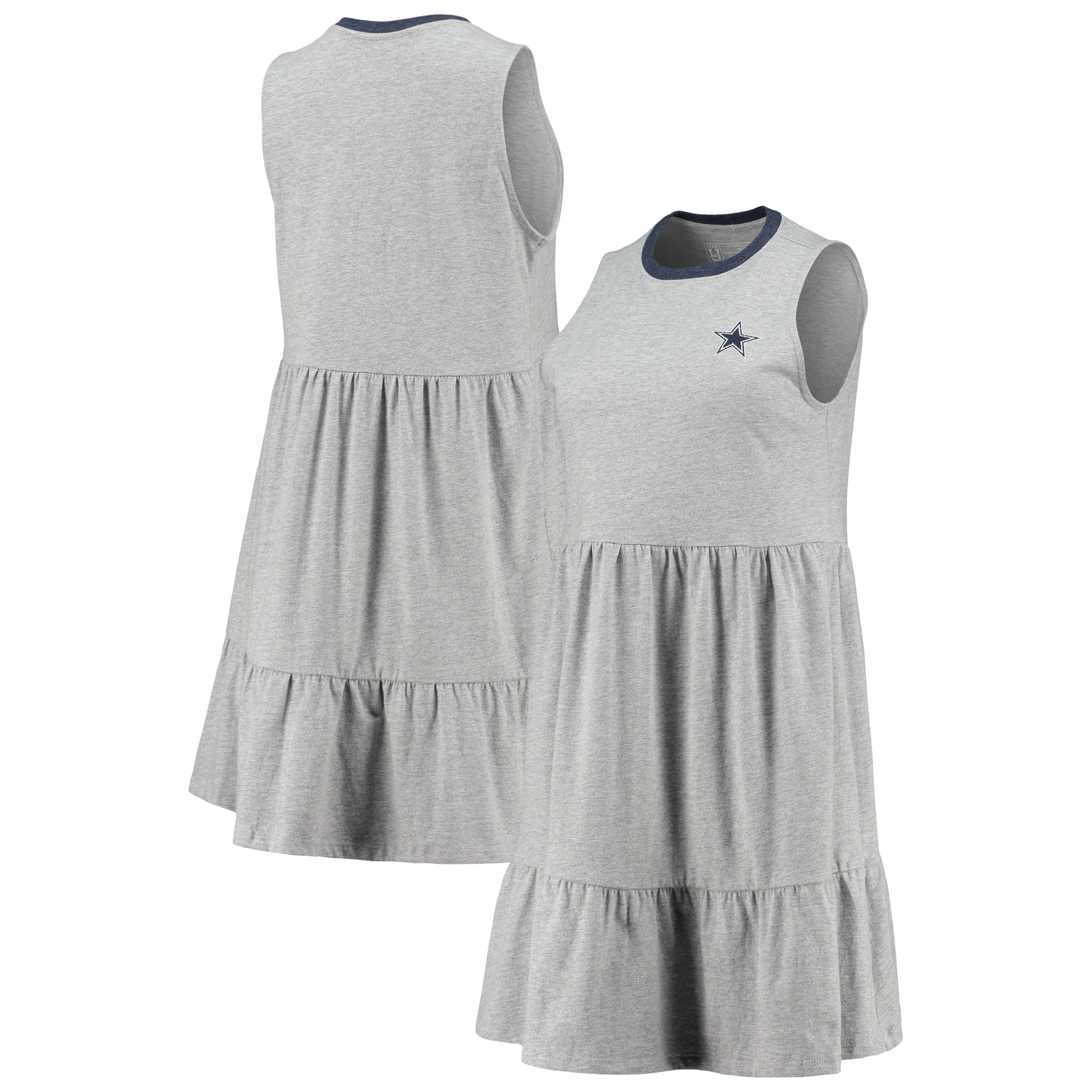 Women's Lauren James Heathered Gray Dallas Cowboys Tiered Dress