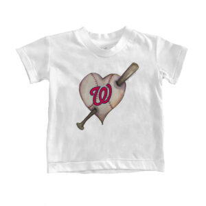 Infant Tiny Turnip White Washington Nationals Heart Bat T-Shirt
