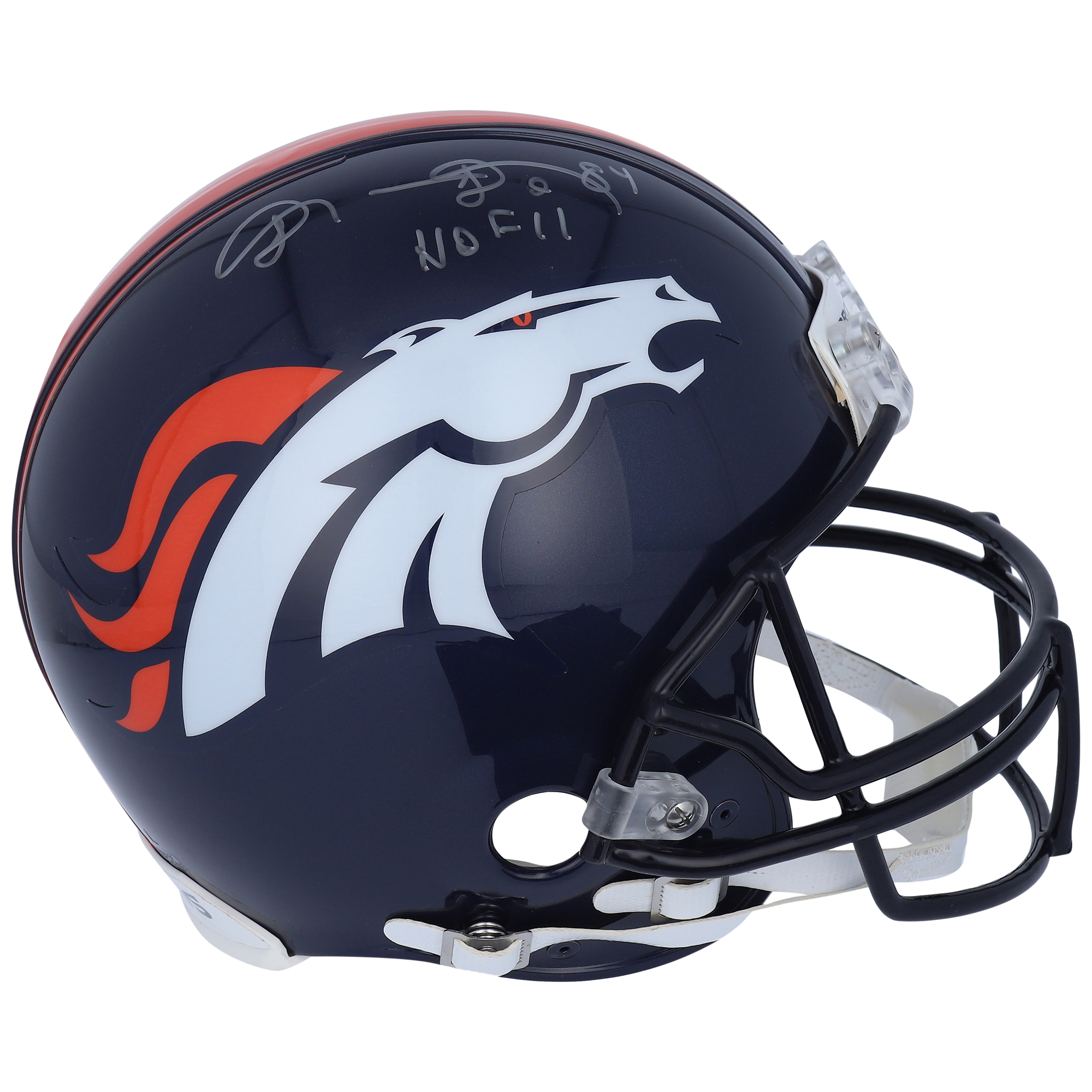 Shannon Sharpe Denver Broncos Autographed Riddell VSR4 Authentic Helmet with ''HOF 11'' Inscription - Image 4