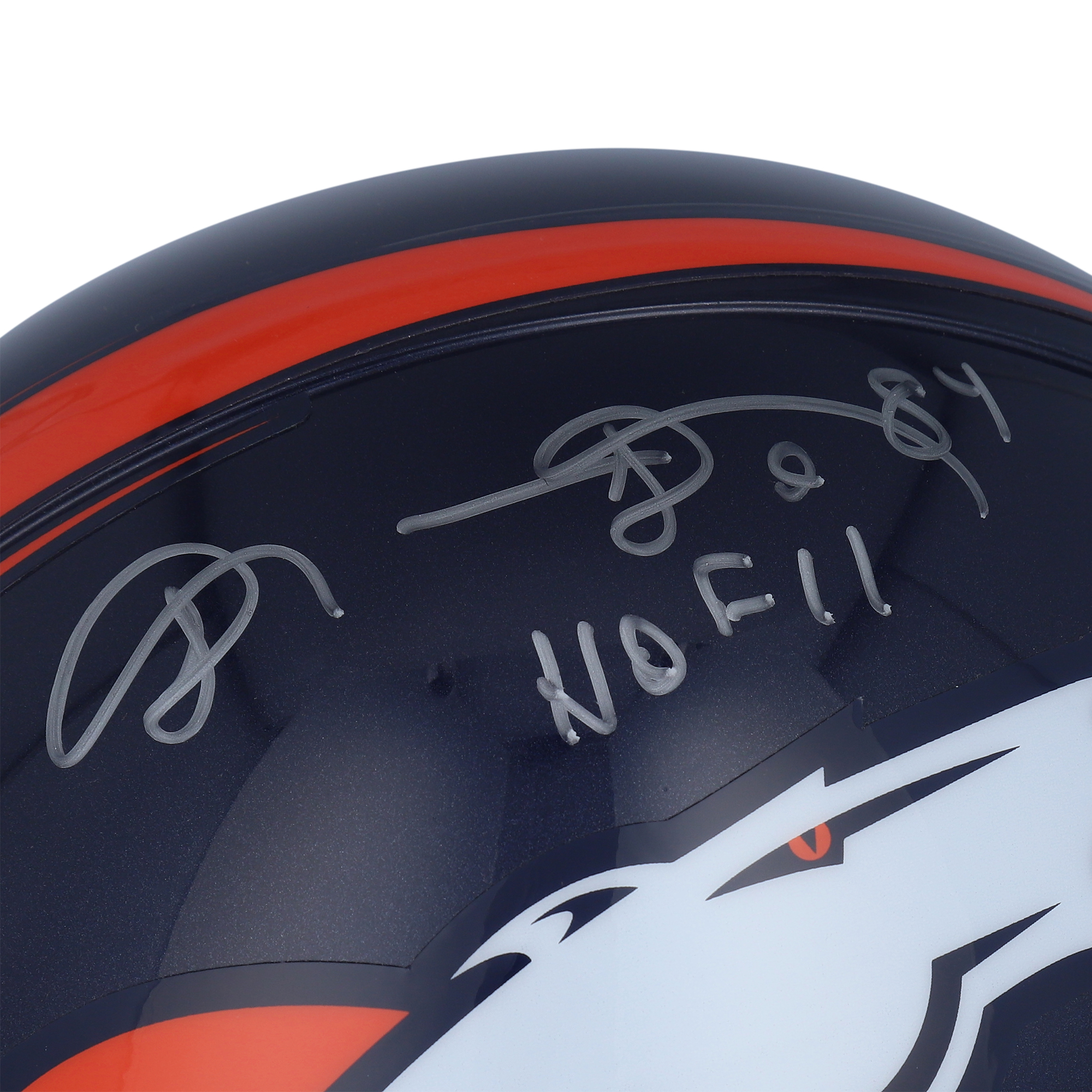 Shannon Sharpe Denver Broncos Autographed Riddell VSR4 Authentic Helmet with ''HOF 11'' Inscription - Image 3