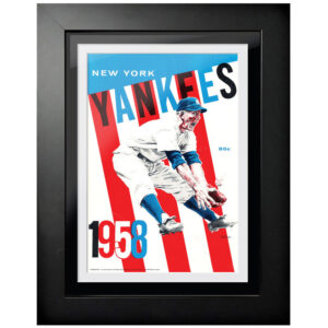 New York Yankees 1958 Vintage 12'' x 16'' Framed Program Cover
