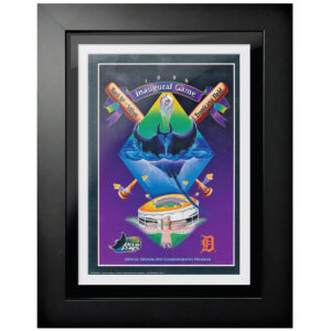 Tampa Bay Rays 1998 Inaugural Game Vintage 12'' x 16'' Framed Program Cover