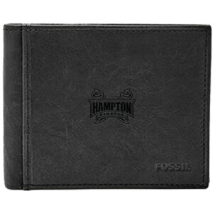 Men's Fossil Black Hampton Pirates Ingram RFID Flip ID Bi-Fold Wallet