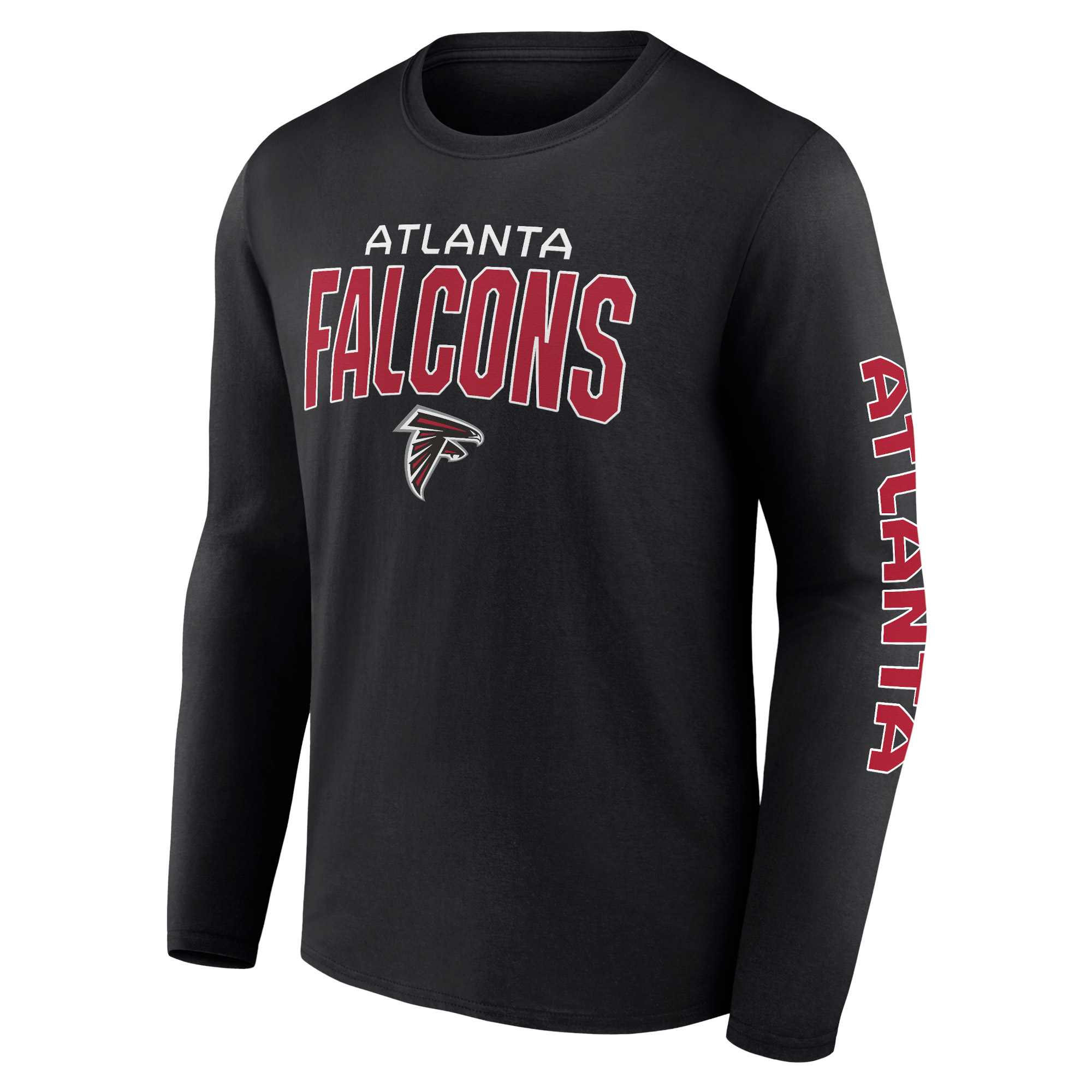 Men's Fanatics Black Atlanta Falcons Wordmark Go the Distance Long Sleeve T-Shirt - Image 3