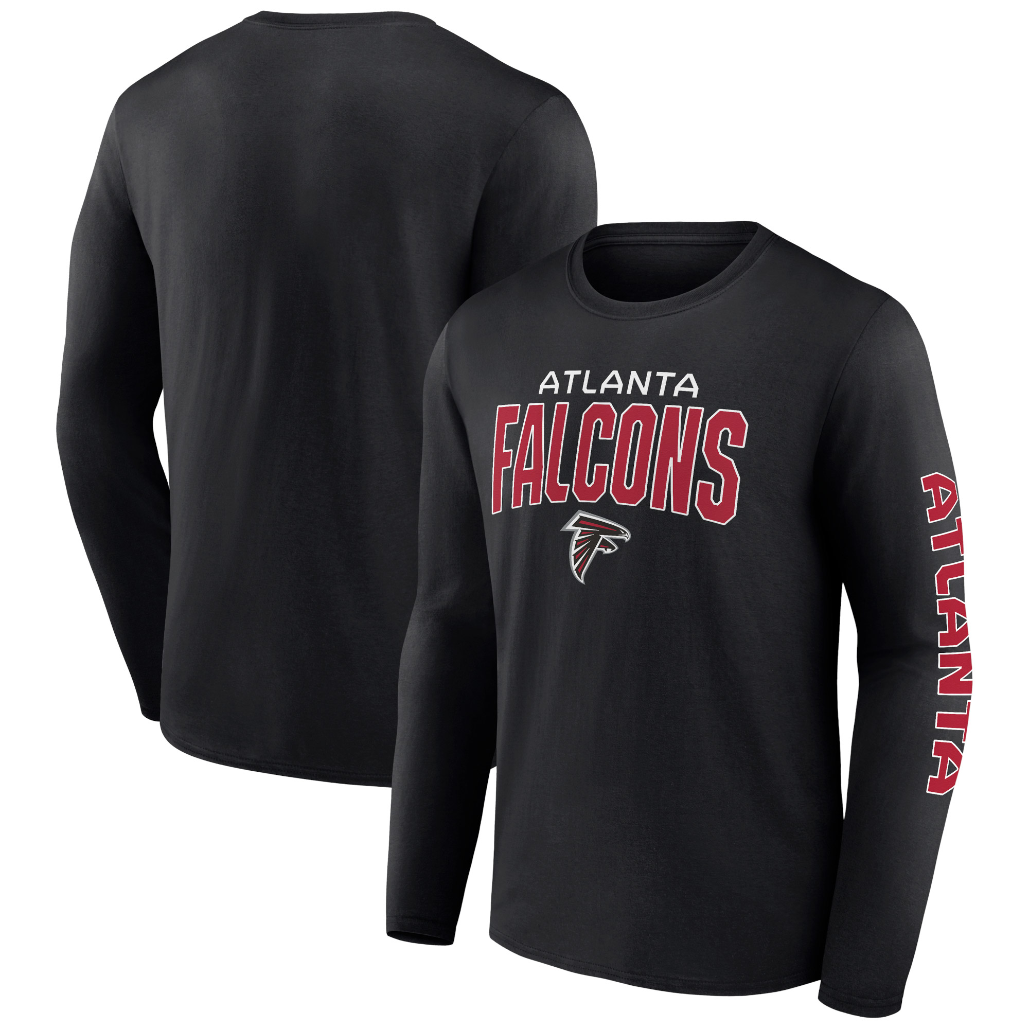 Men's Fanatics Black Atlanta Falcons Wordmark Go the Distance Long Sleeve T-Shirt