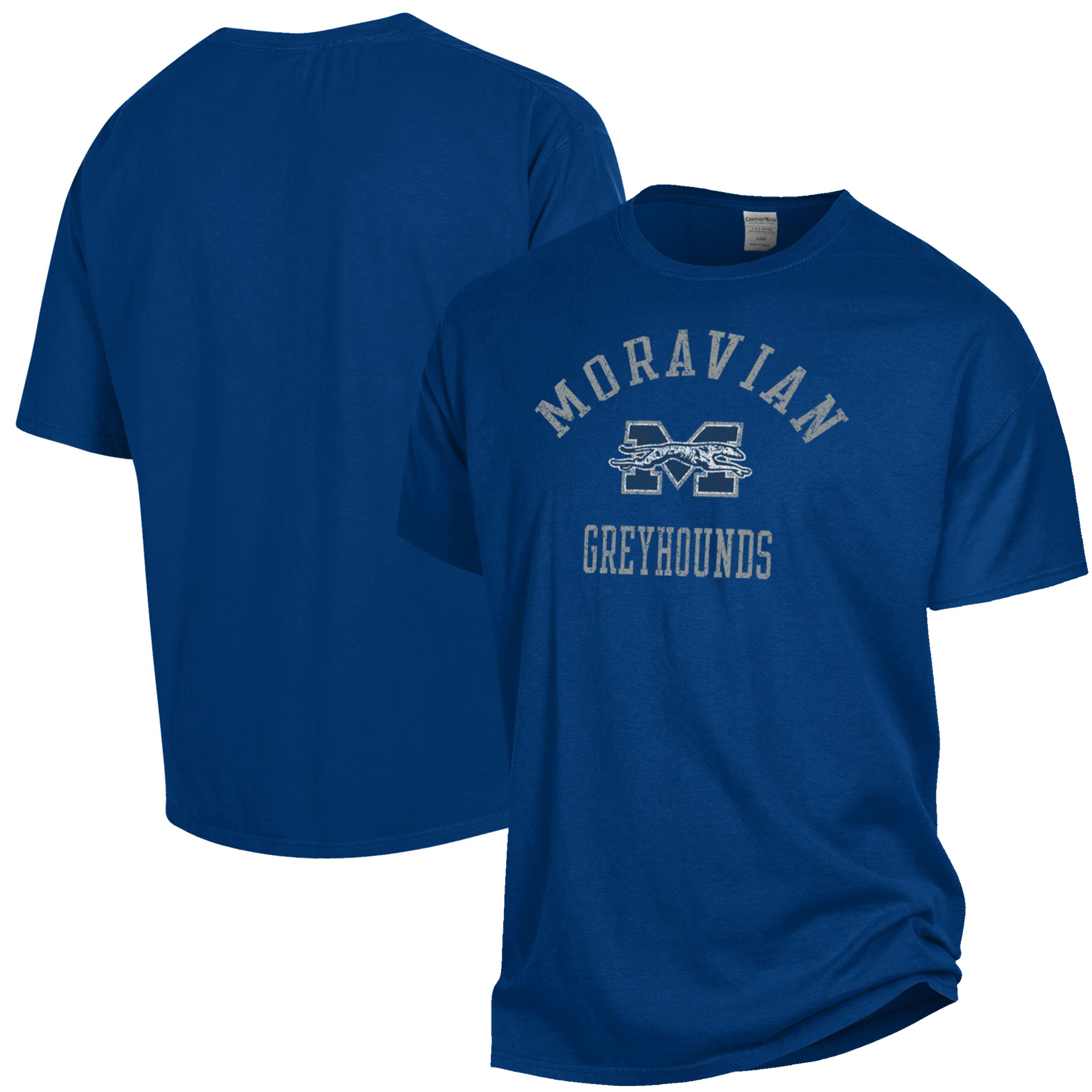Men's ComfortWash Navy Moravian Greyhounds Arch Logo Garment Dyed T-Shirt