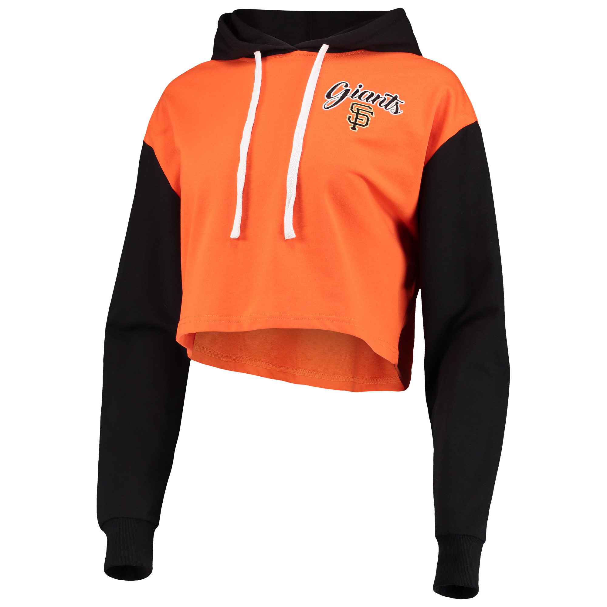 Women's FOCO Orange/Black San Francisco Giants Color-Block Pullover Hoodie & Shorts Lounge Set - Image 3