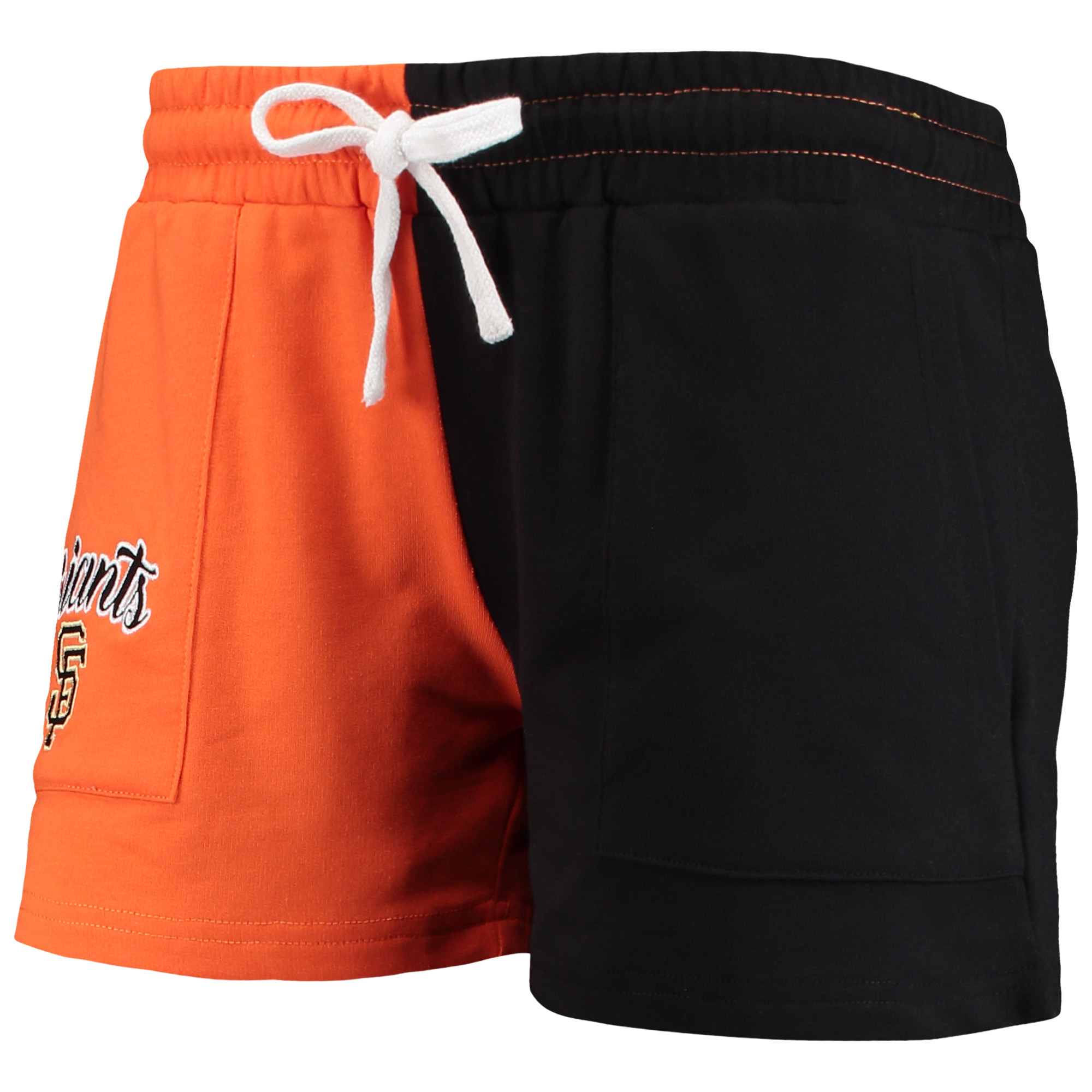 Women's FOCO Orange/Black San Francisco Giants Color-Block Pullover Hoodie & Shorts Lounge Set - Image 5