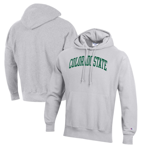 Men's Champion Heathered Gray Colorado State Rams Reverse Weave Fleece Pullover Hoodie