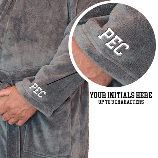 Men's ISlide Gray Edmonton Oilers Personalized Boss Robe - Image 5