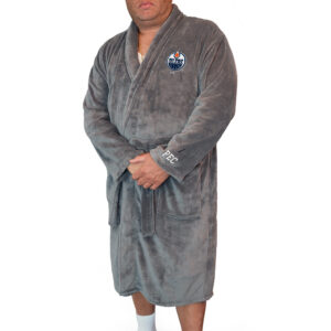 Men's ISlide Gray Edmonton Oilers Personalized Boss Robe