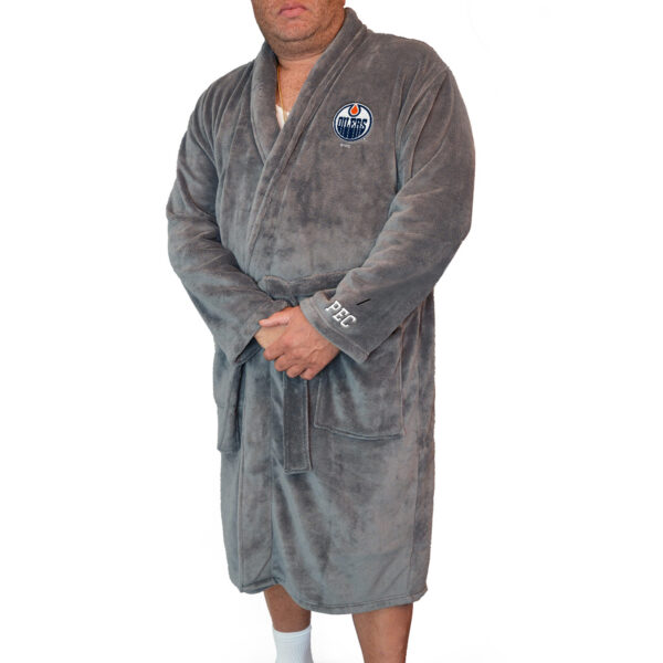 Men's ISlide Gray Edmonton Oilers Personalized Boss Robe