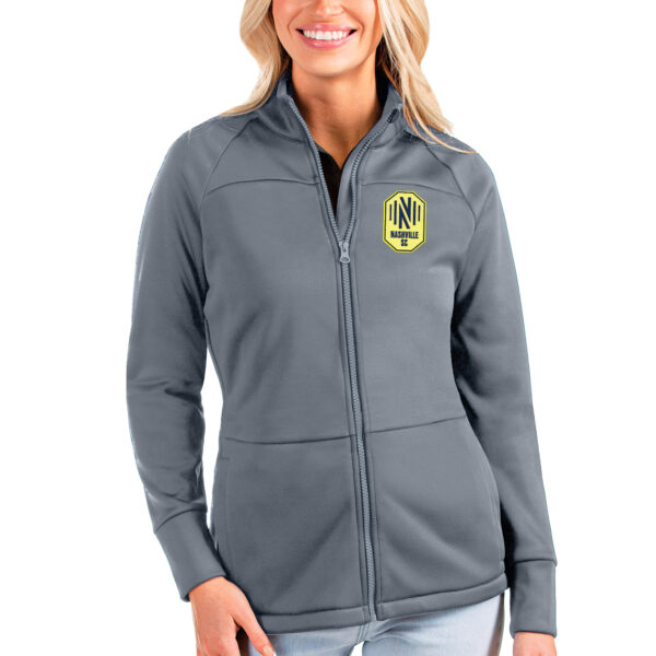 Women's Antigua Steel Nashville SC Links Full-Zip Golf Jacket
