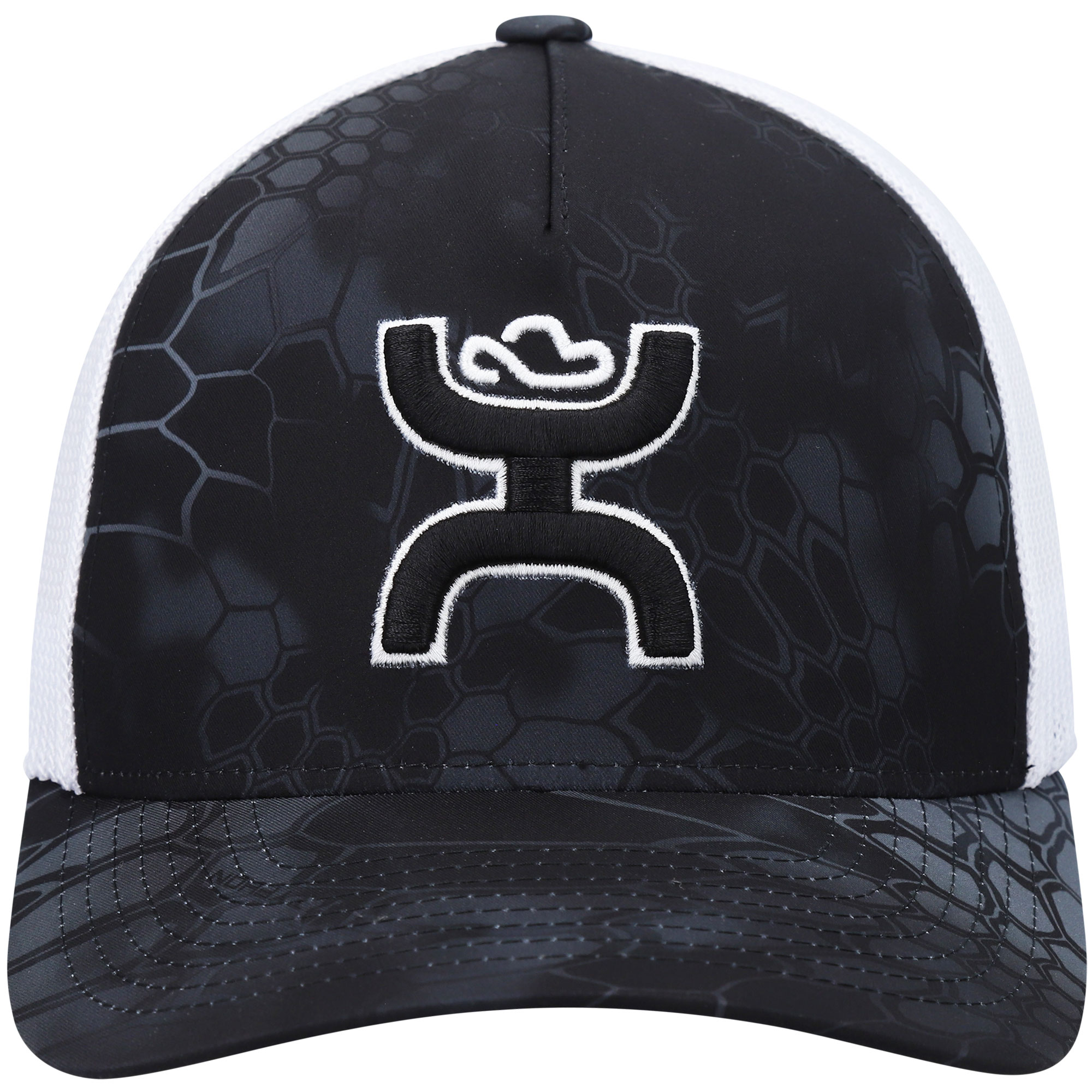 Men's HOOey Black/White Bass Trucker Snapback Hat - Image 3