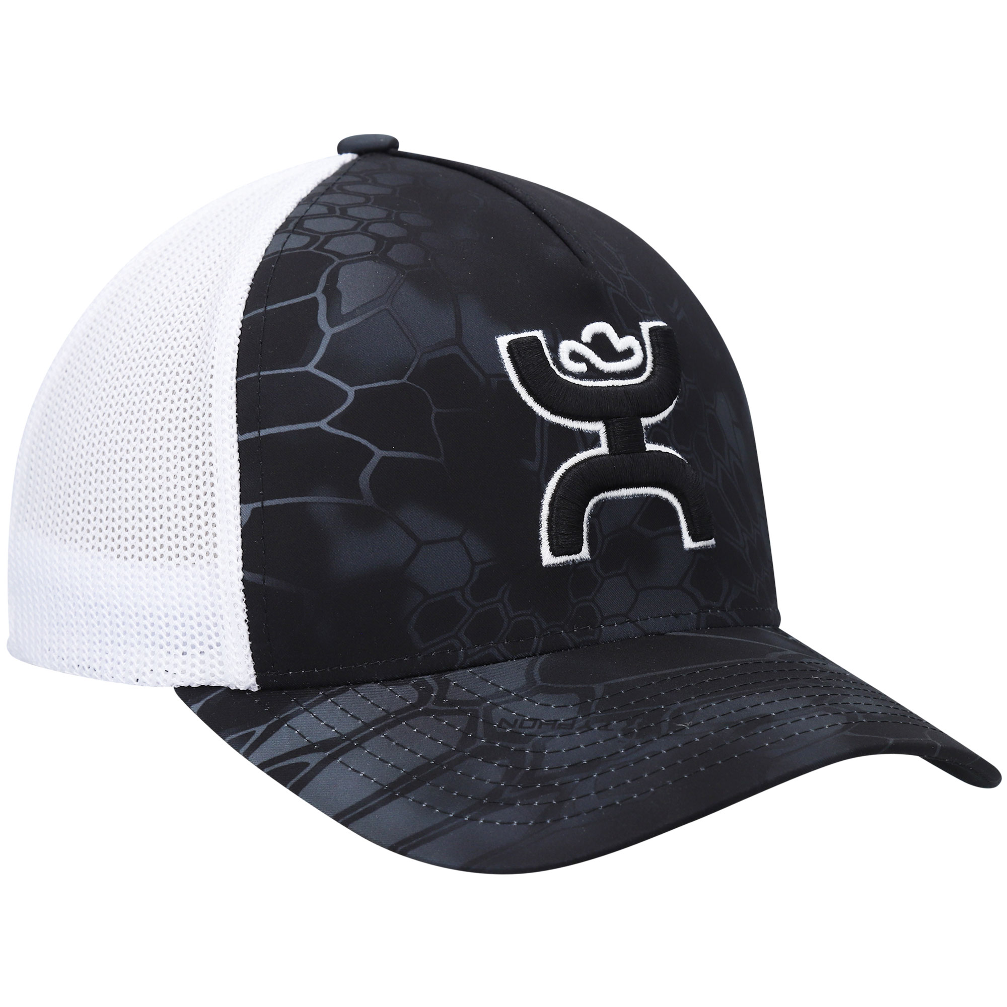 Men's HOOey Black/White Bass Trucker Snapback Hat - Image 4
