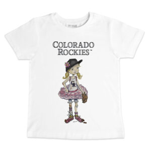 Youth Tiny Turnip White Colorado Rockies Baseball Babes T-Shirt