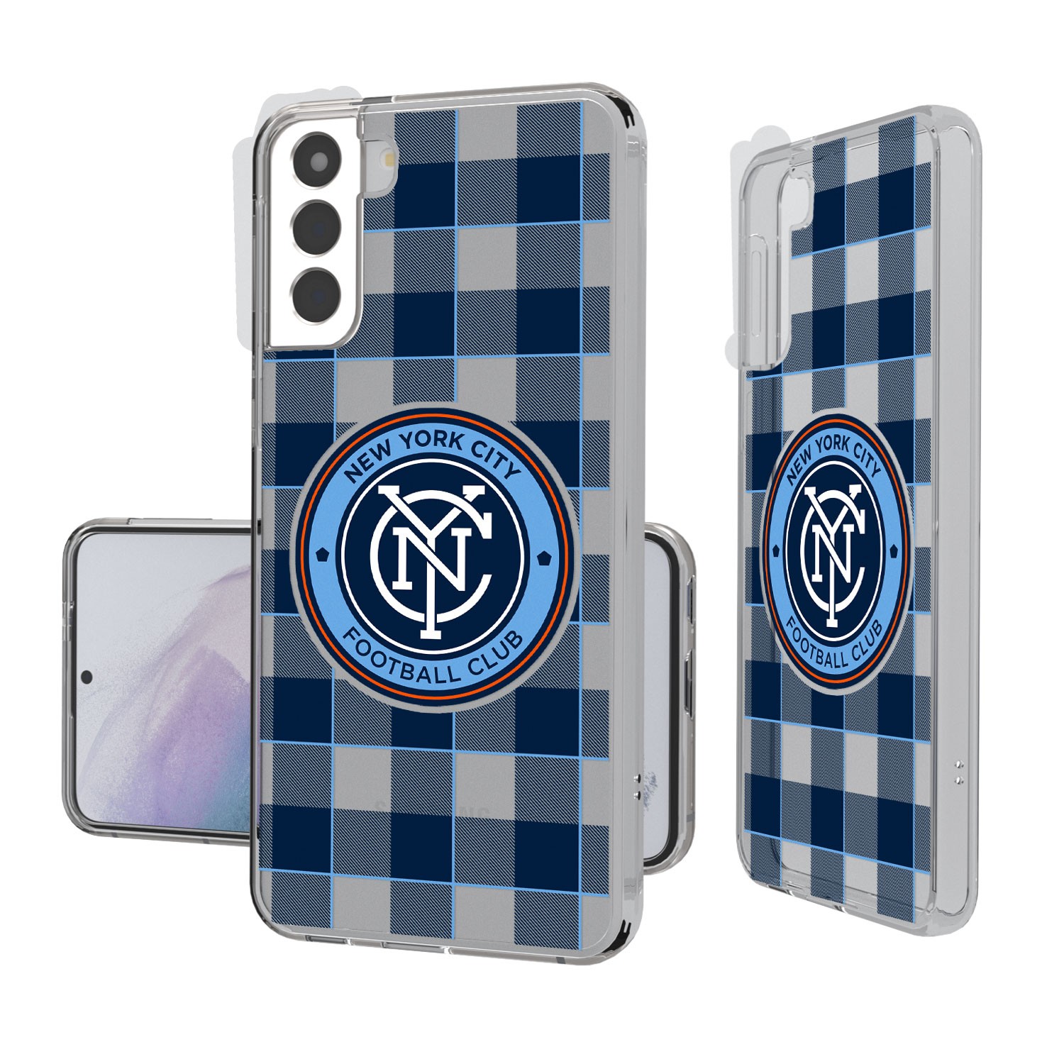 New York City FC Galaxy Plaid Clear Case