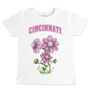 Youth Tiny Turnip White Cincinnati Reds Blooming Baseballs T-Shirt