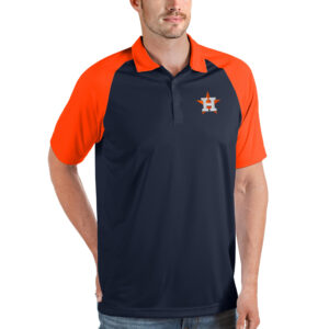 Men's Antigua Navy/Orange Houston Astros Nova Polo