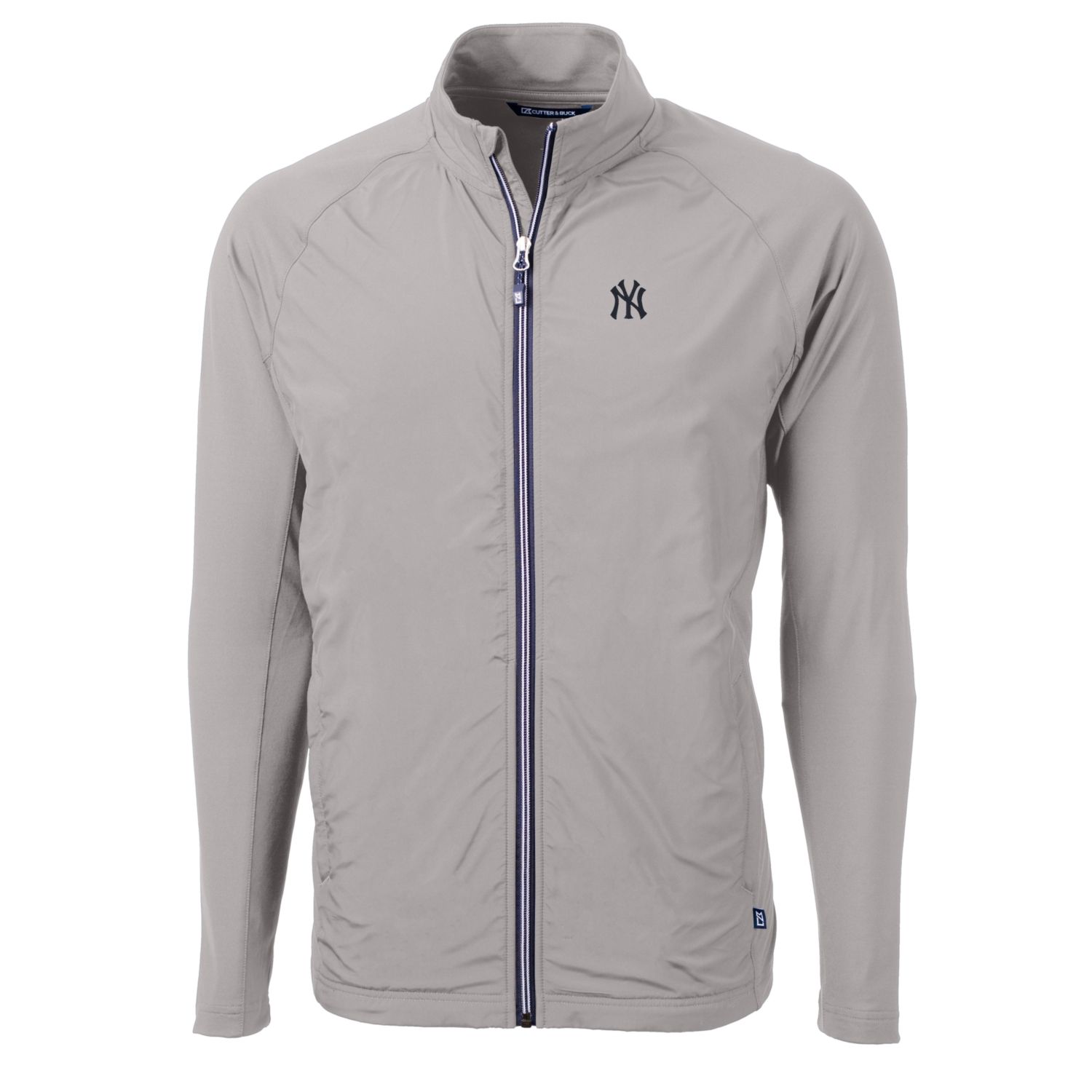 Men's Cutter & Buck Gray New York Yankees Big & Tall Adapt Eco Knit Full-Zip Jacket