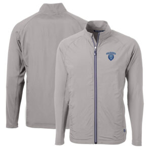 Men's Cutter & Buck Gray Columbia University Big & Tall Adapt Eco Knit Hybrid Recycled Full-Zip Jacket