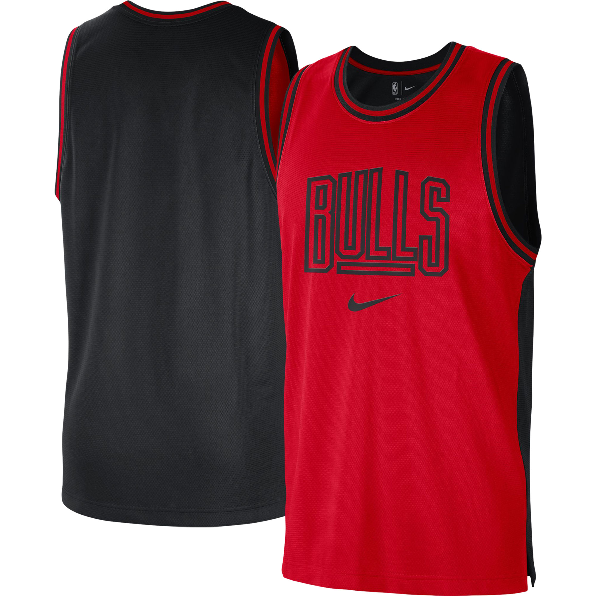 Men's Nike Red/Black Chicago Bulls Courtside Versus Force Split DNA Performance Mesh Tank Top - Image 5