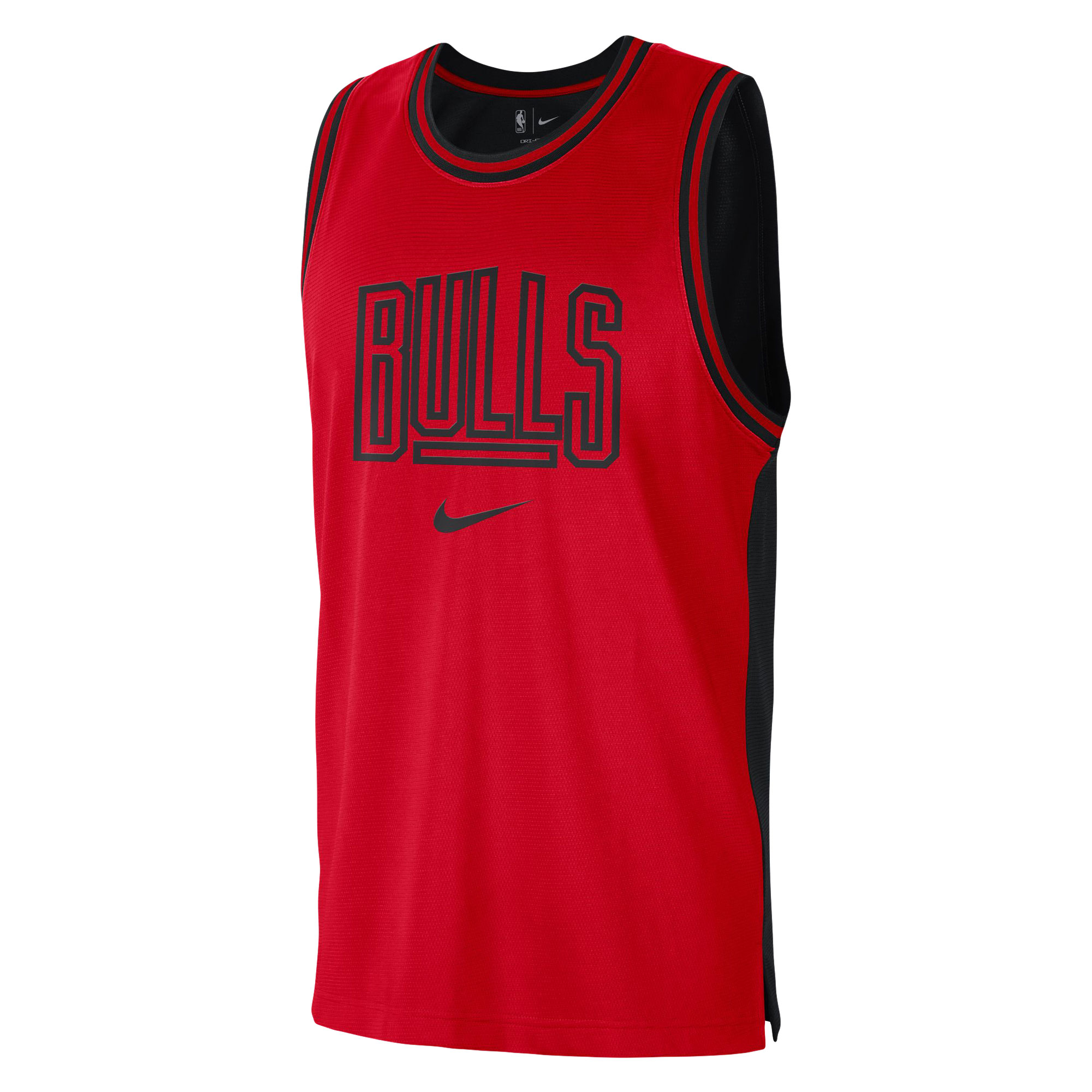 Men's Nike Red/Black Chicago Bulls Courtside Versus Force Split DNA Performance Mesh Tank Top - Image 3