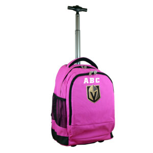 MOJO Pink Vegas Golden Knights 19'' Personalized Premium Wheeled Backpack