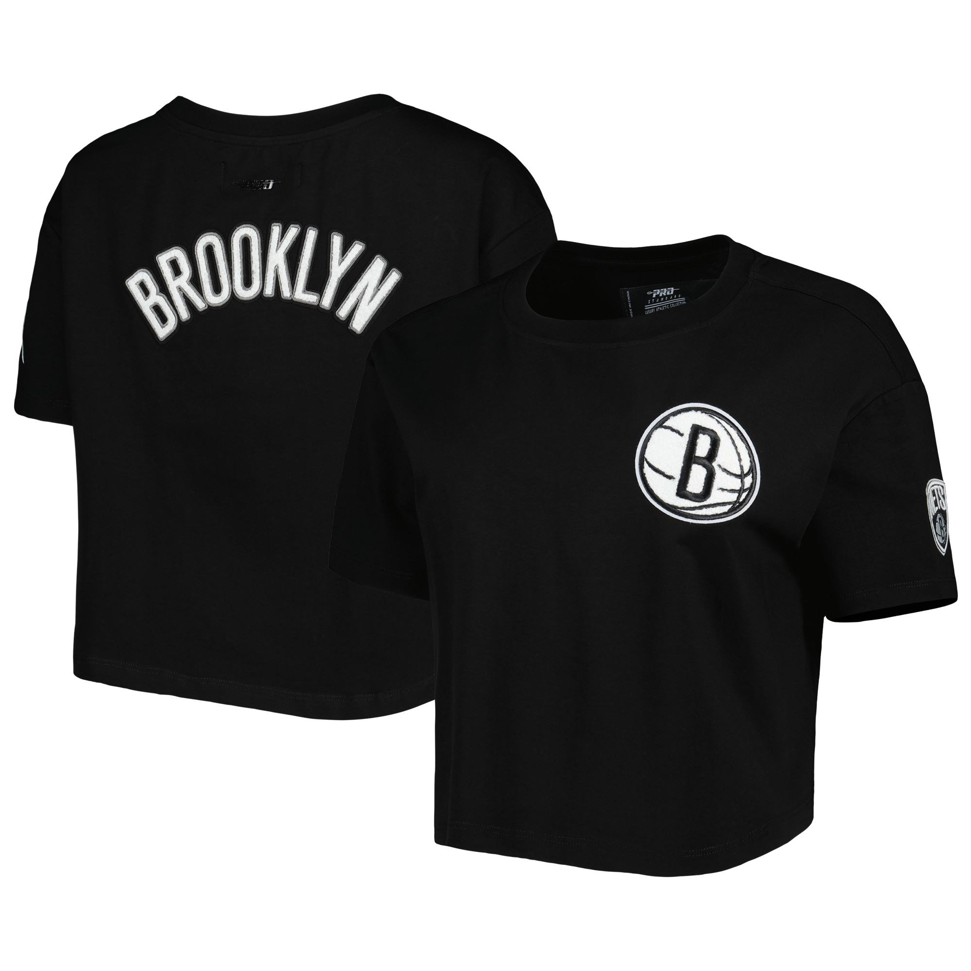 Women's Pro Standard Black Brooklyn Nets Classics Boxy T-Shirt - Image 6