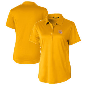 Women's Cutter & Buck Gold Bethune-Cookman Wildcats Prospect Textured Stretch Polo