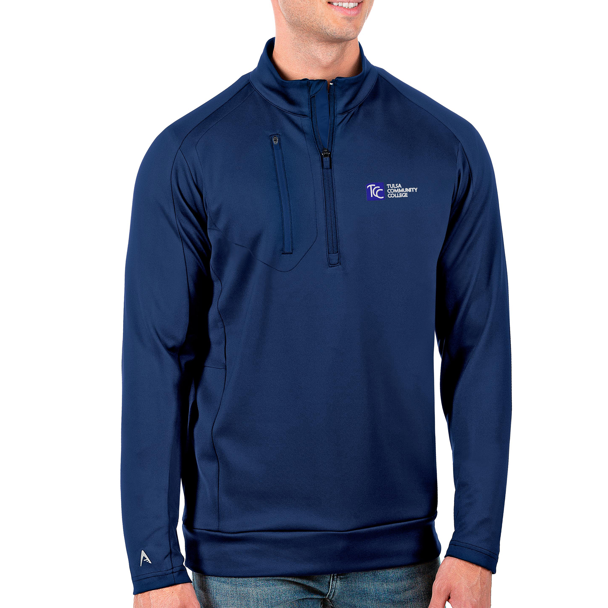 Men's Antigua Royal Tulsa Community College Big & Tall Generation Quarter-Zip Pullover Top