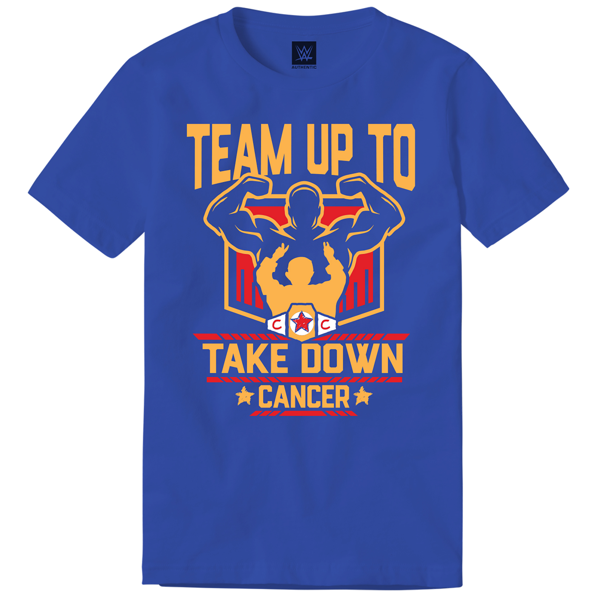 Men's Blue WWE Connor's Cure Team Up To Take Down Cancer T-Shirt - Image 6