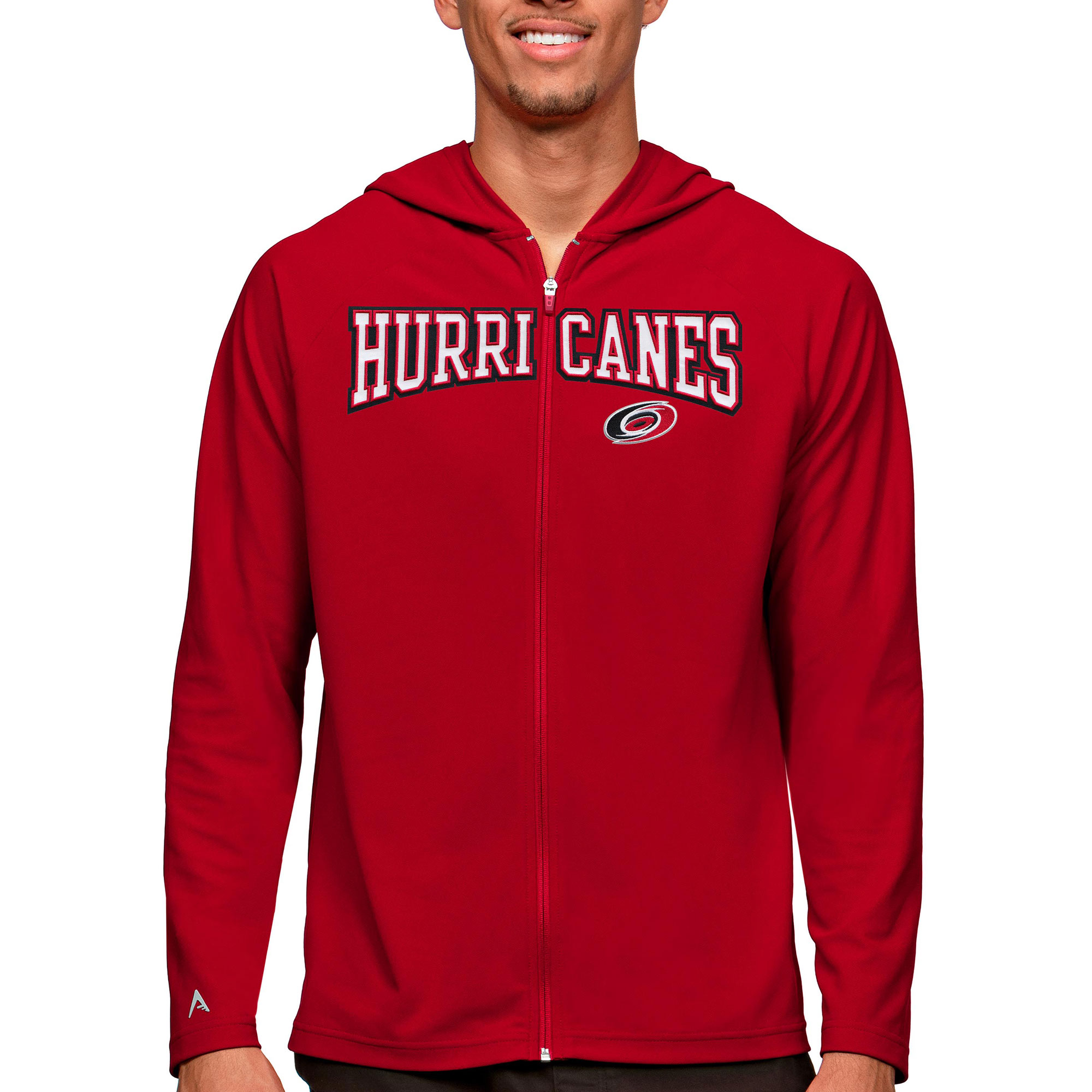 Men's Antigua Red Carolina Hurricanes Legacy Full-Zip Hoodie