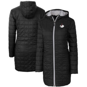 Women's Cutter & Buck Black Arizona Cardinals Throwback Logo Rainier Primaloft Eco Full-Zip Hoodie Long Coat
