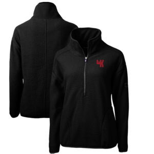 Women's Cutter & Buck Black Western Kentucky Hilltoppers Cascade Eco Sherpa Fleece Half-Zip Pullover Jacket
