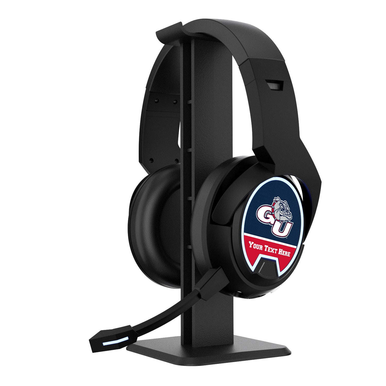 Gonzaga Bulldogs Personalized Bluetooth Gaming Headphones & Stand